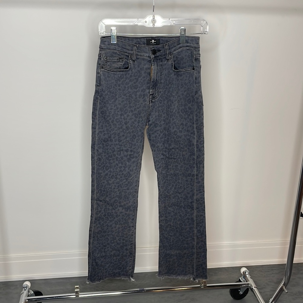 7 For All Mankind Leopard Straight Leg Jean